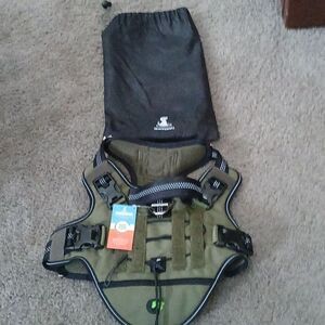 No Pull Dog Harness  Heavy Duty Dog Harness with Handle and Poop Bag Holder Sz M